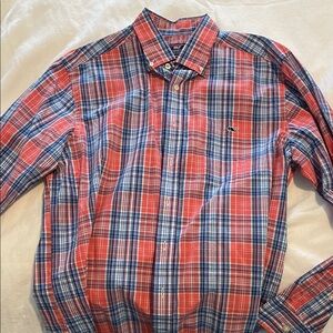 Vineyard Vines Pink/Red and Blue Plaid Button Down Shirt